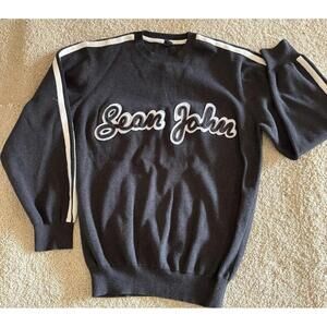SEAN JOHN vintage Logo Sweater Grey XL Electric Grandpa